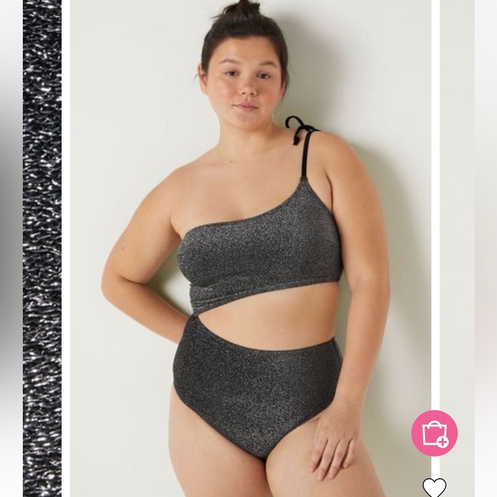 PINK by VICTORIA SECRET SHIMMER ONE-SHOULDER ONE-PIECE SWIMSUIT